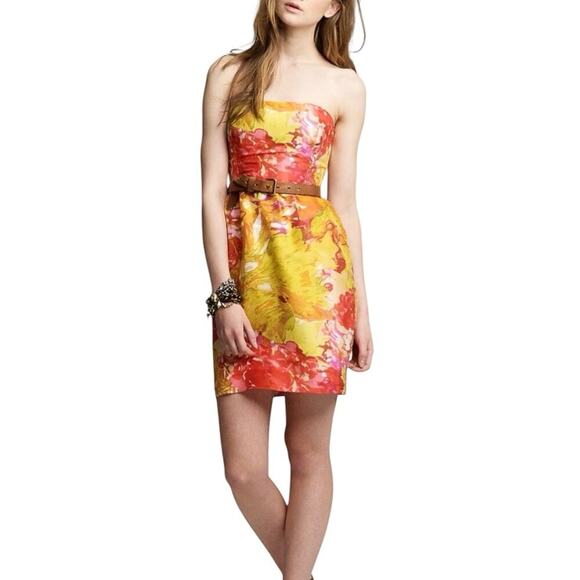 J.Crew Strapless Impressionist Silk Mini Dress - 6 - Picture 1 of 6